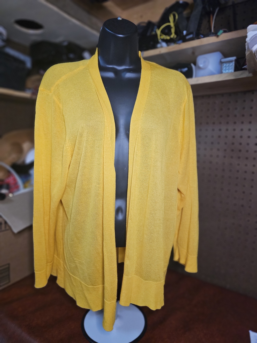 Women’s Open-Front Yellow Cardigan Sweater